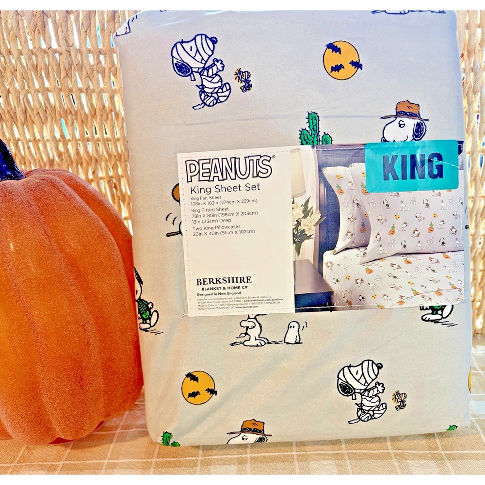 Berkshire Blanket & Home Co Snoopy Halloween King Sheet Set - 13" Deep
